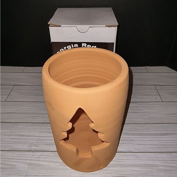 Vintage Craven Pottery Georgia Red Clay Luminary Christmas Tree Holiday Decor - Picture 2 of 12